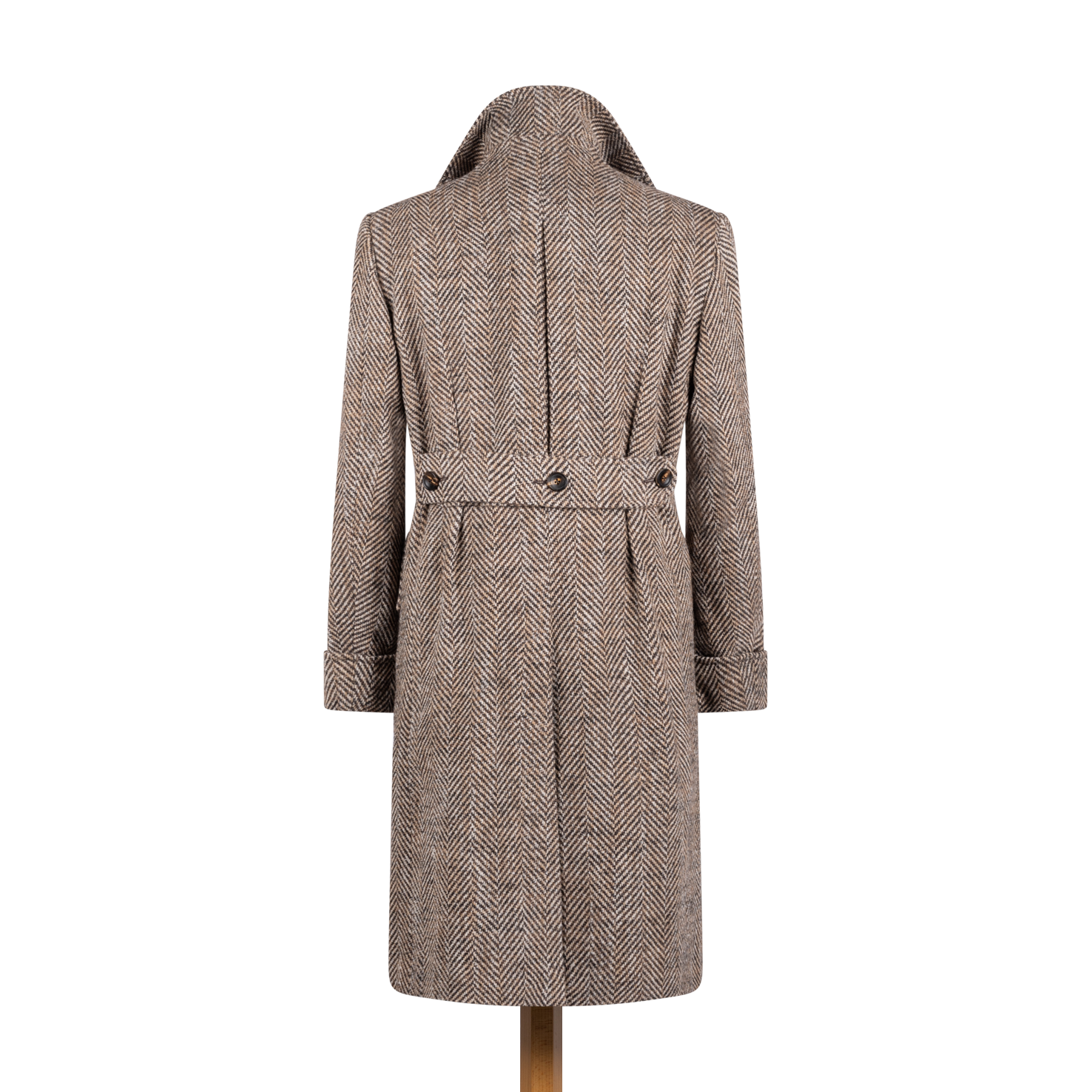 Vintage Wool hot Brown Herringbone Coat