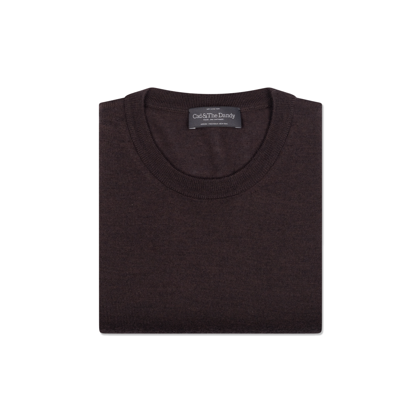 Knitted T-Shirt in Off Chocolate Brown Merino Wool – Cad & The