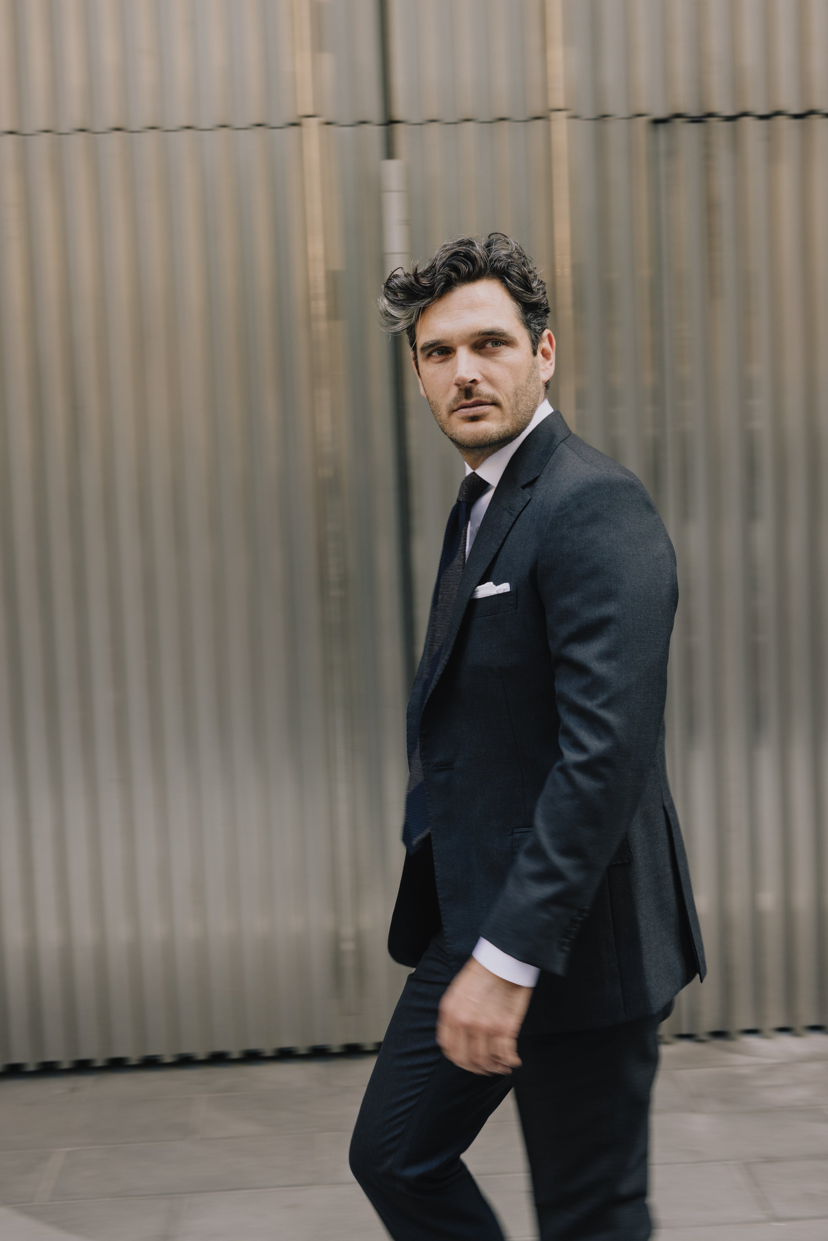 Single Breasted Classic Notch Suit in Grey Hopsack – Cad & The