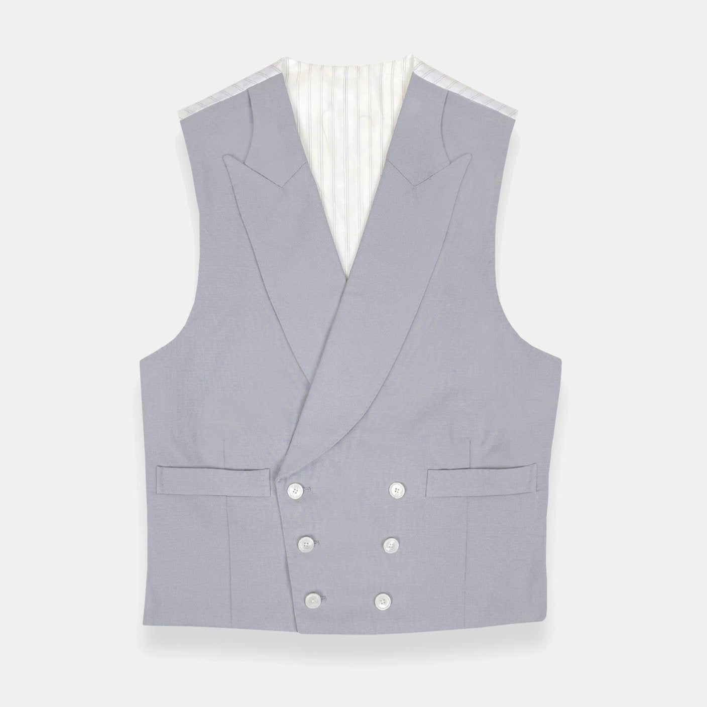 Double Breasted Wool Waistcoat in Dove Grey – Cad & The Dandy