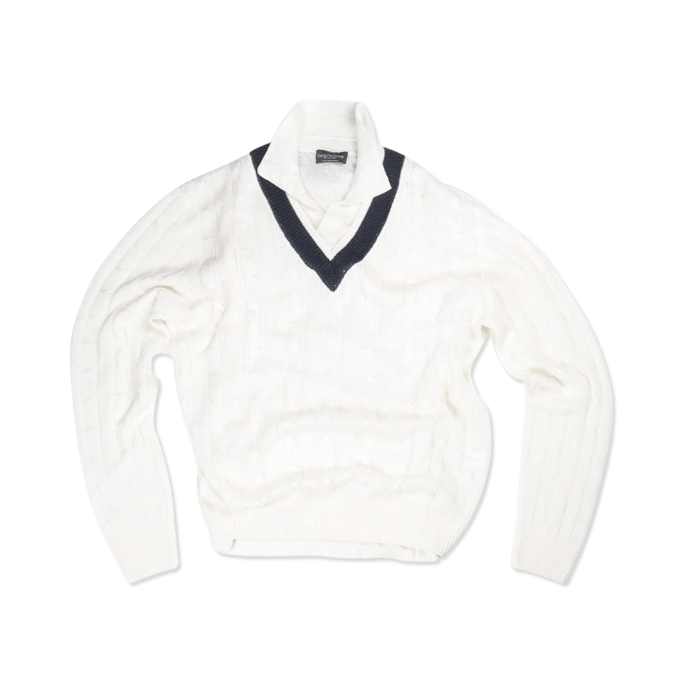 Tennis Sweater in Off White Linen Mix – Cad & The Dandy Savile Row