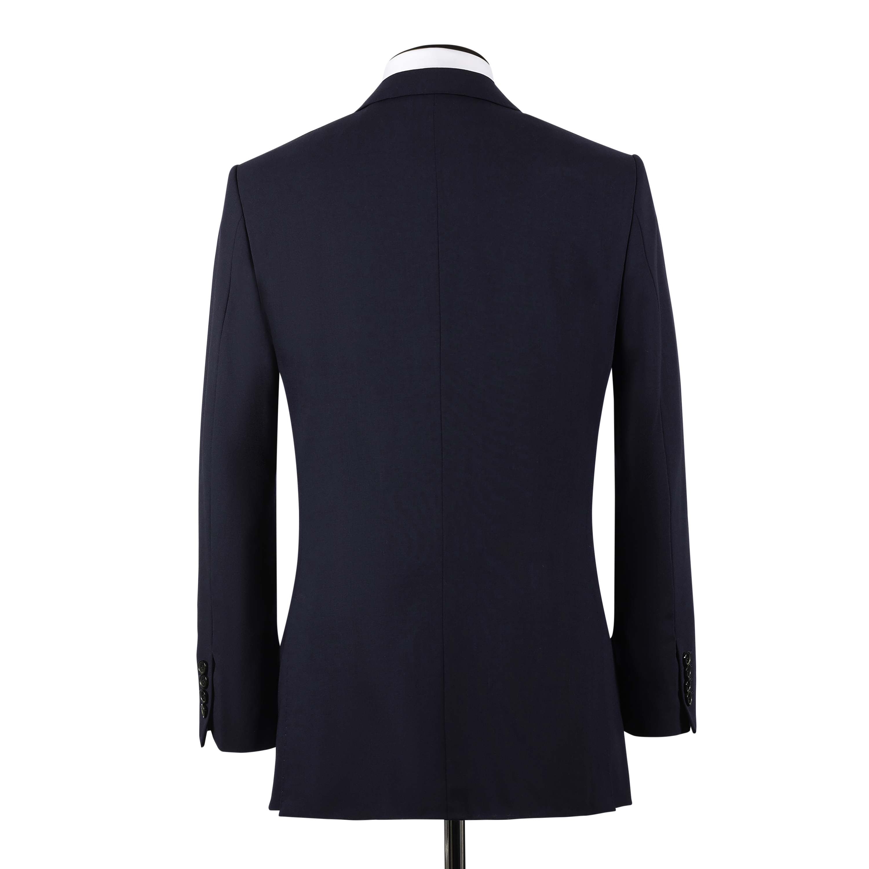 Single Breasted Notch Lapel Suit in Navy Blue Tropical Wool – Cad