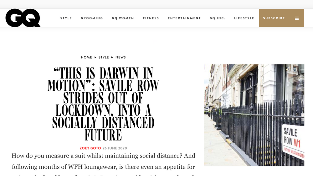 GQ Australia – Savile Row After Covid