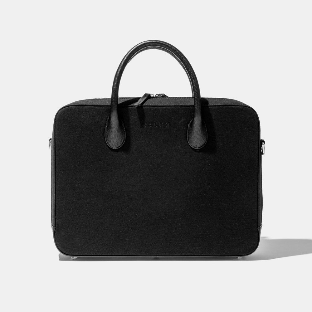 Computer Tote in Black Canvas