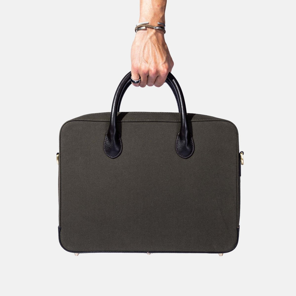 
                  
                    Computer Tote in Green Canvas
                  
                