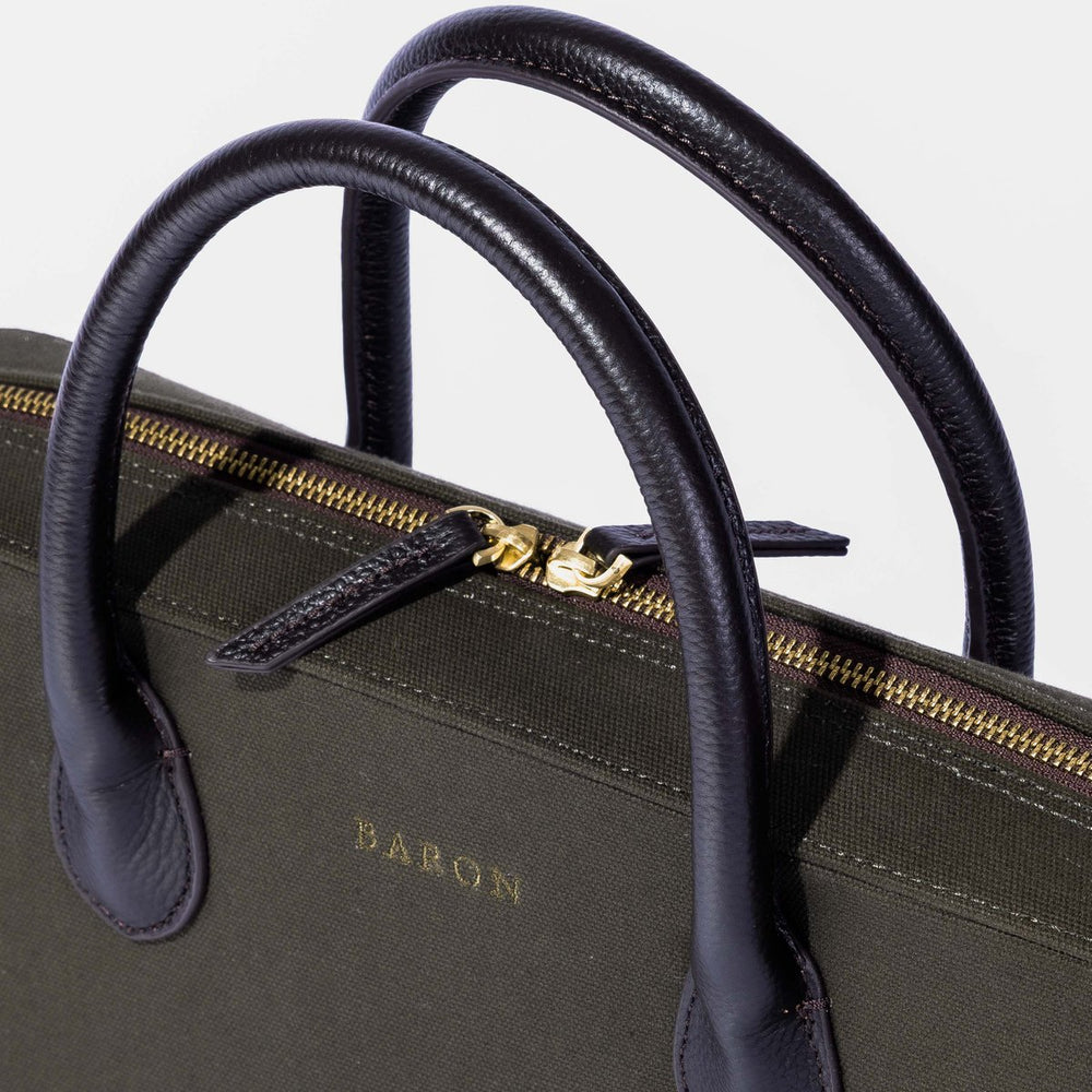 
                  
                    Computer Tote in Green Canvas
                  
                