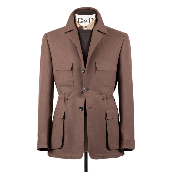 Safari Jacket in Chocolate Brown Linen – Cad & The Dandy Savile Row