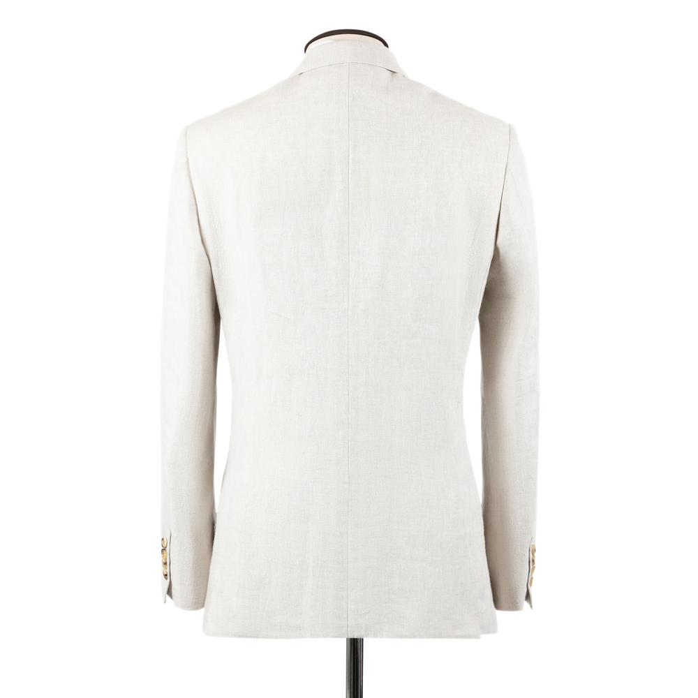 Double Breasted Peak Lapel Jacket in Natural Linen – Cad & The Double Breasted Peak Lapel Jacket in Natural Linen – Cad & The