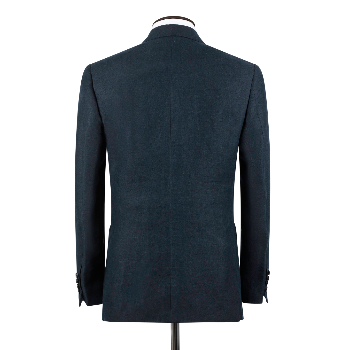 
                  
                    Single Breasted Notch Lapel Jacket in Navy Linen
                  
                