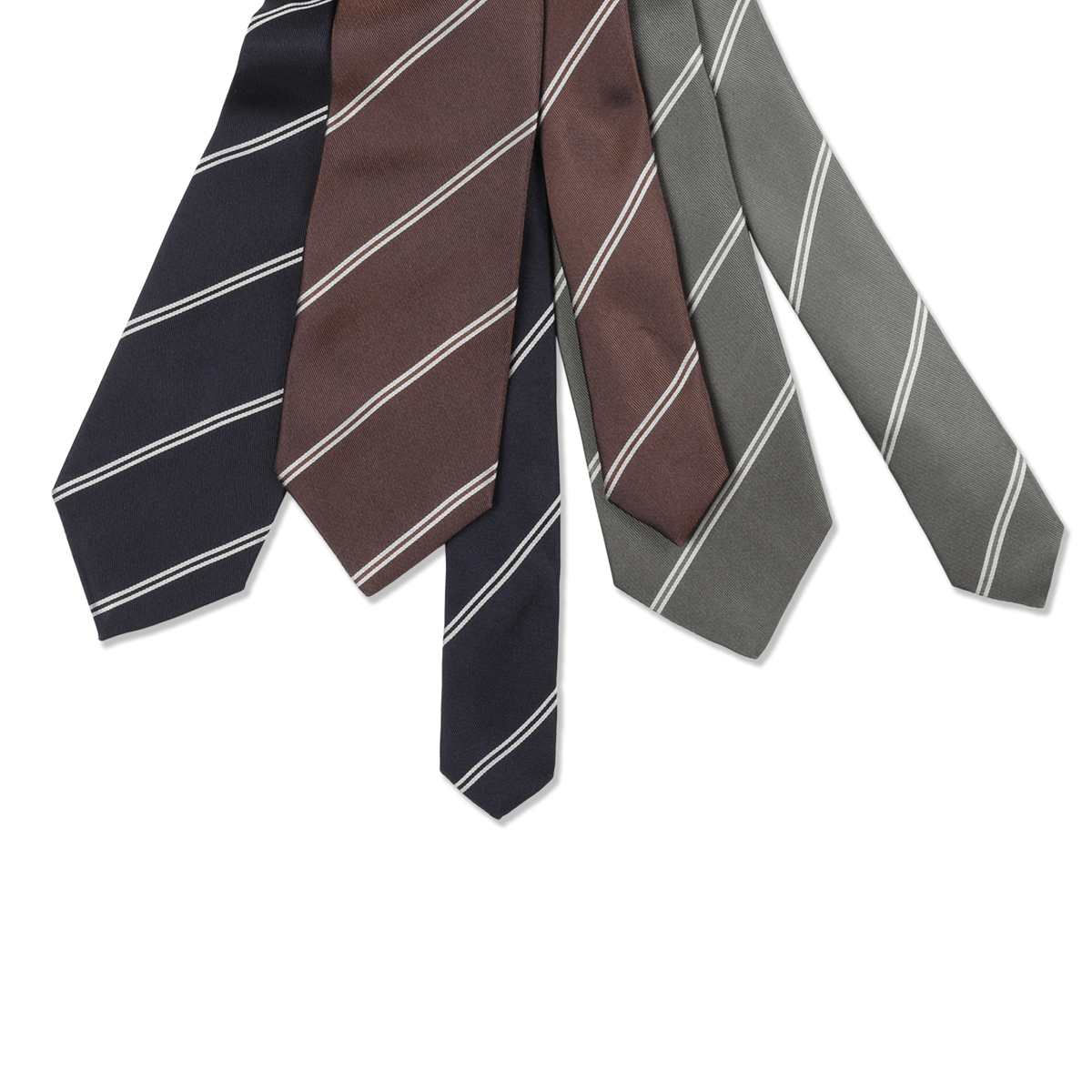 
                  
                    Dry Silk Double Repp Tie in Olive
                  
                