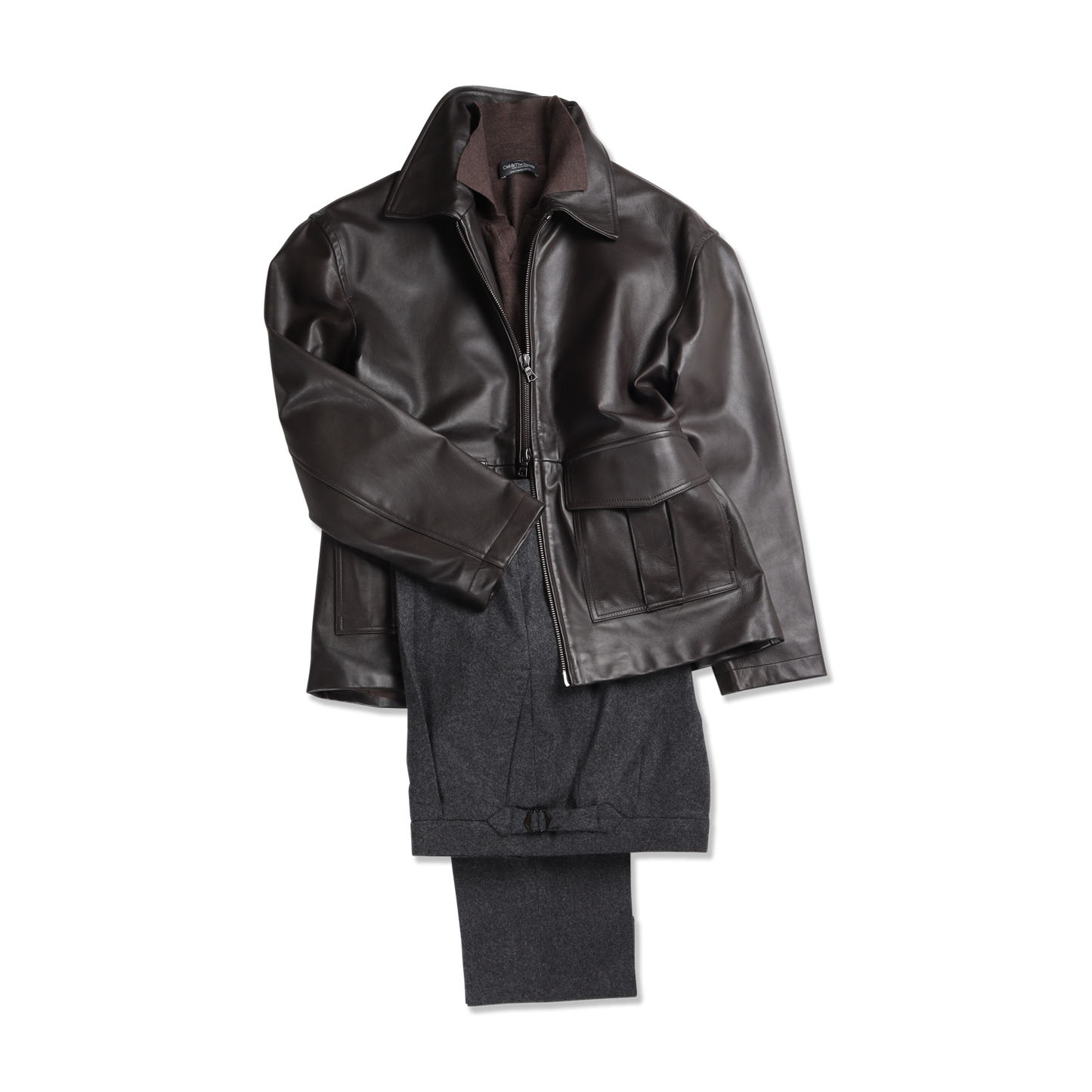 
                  
                    Flight Jacket in Chocolate Brown Napa Leather
                  
                