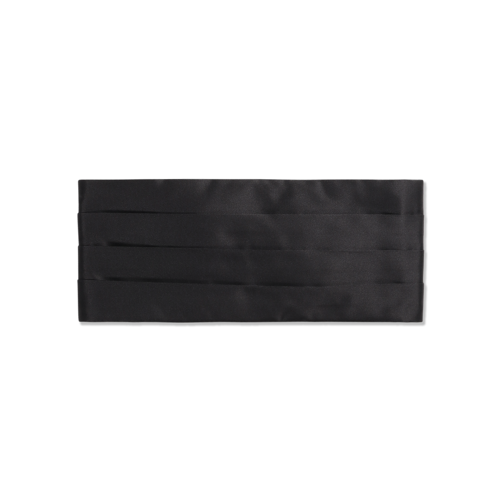 Cummerbund in Black Silk Satin