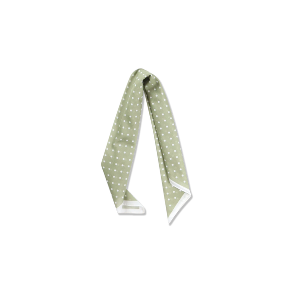 Bandana in Green Polka Dot Cotton