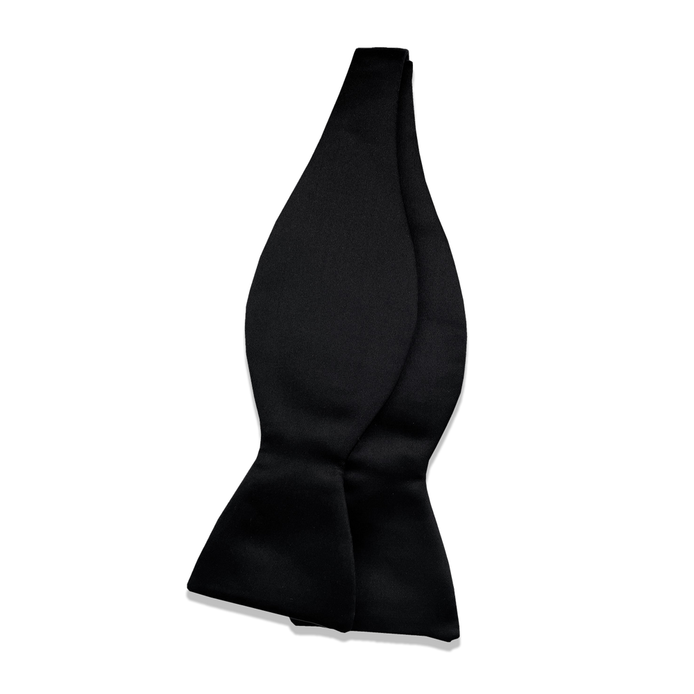 Black Satin Self Tie Bow Tie