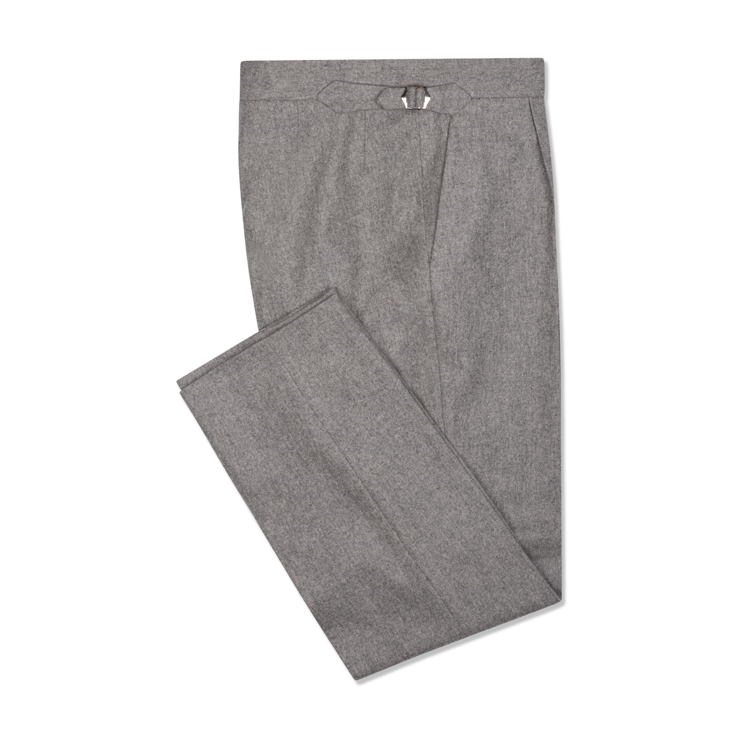 
                  
                    Pleat Front Trouser in Light Grey Flannel
                  
                