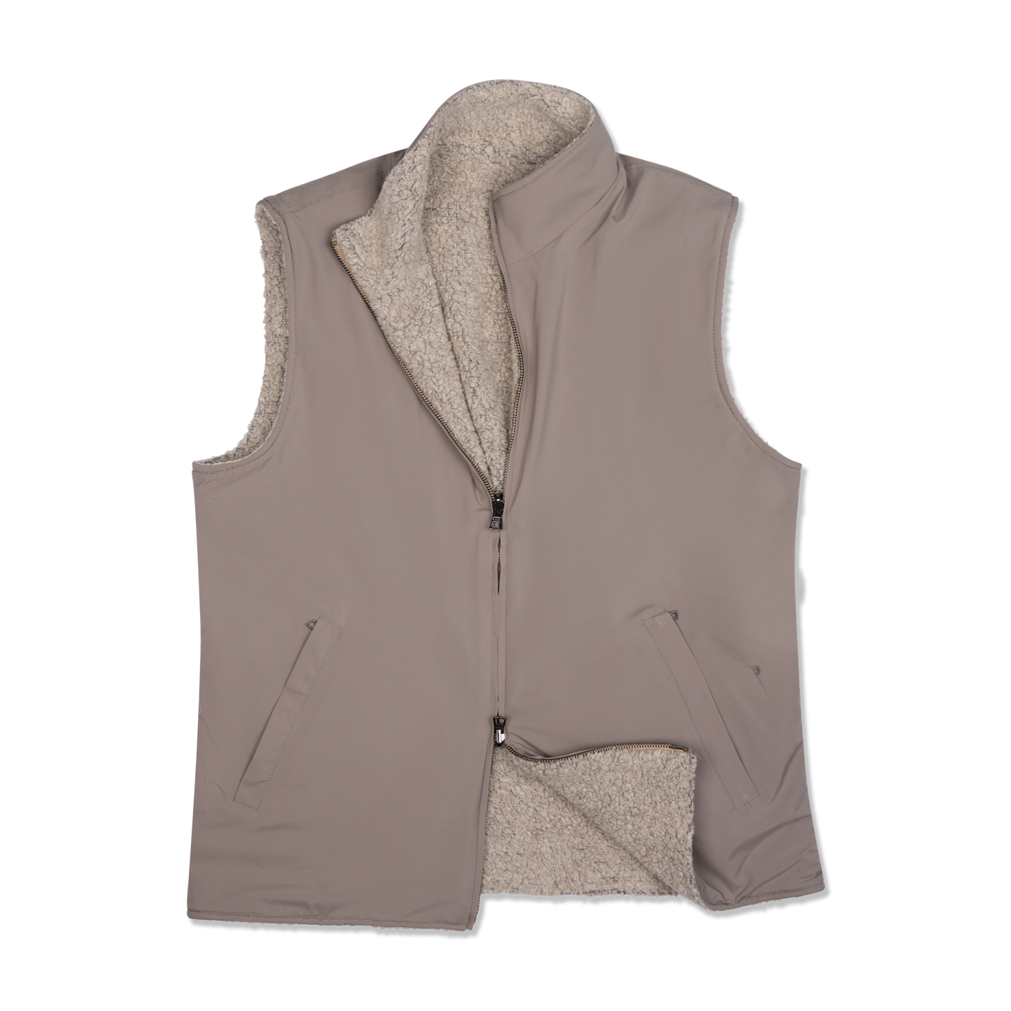 
                  
                    Technical Zip Gilet in Cream
                  
                