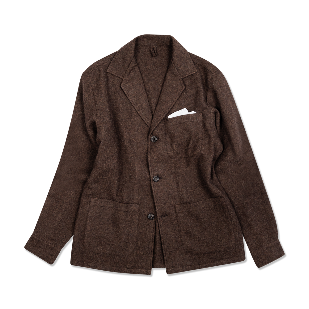 Painters Jacket in Brown Boiled Wool