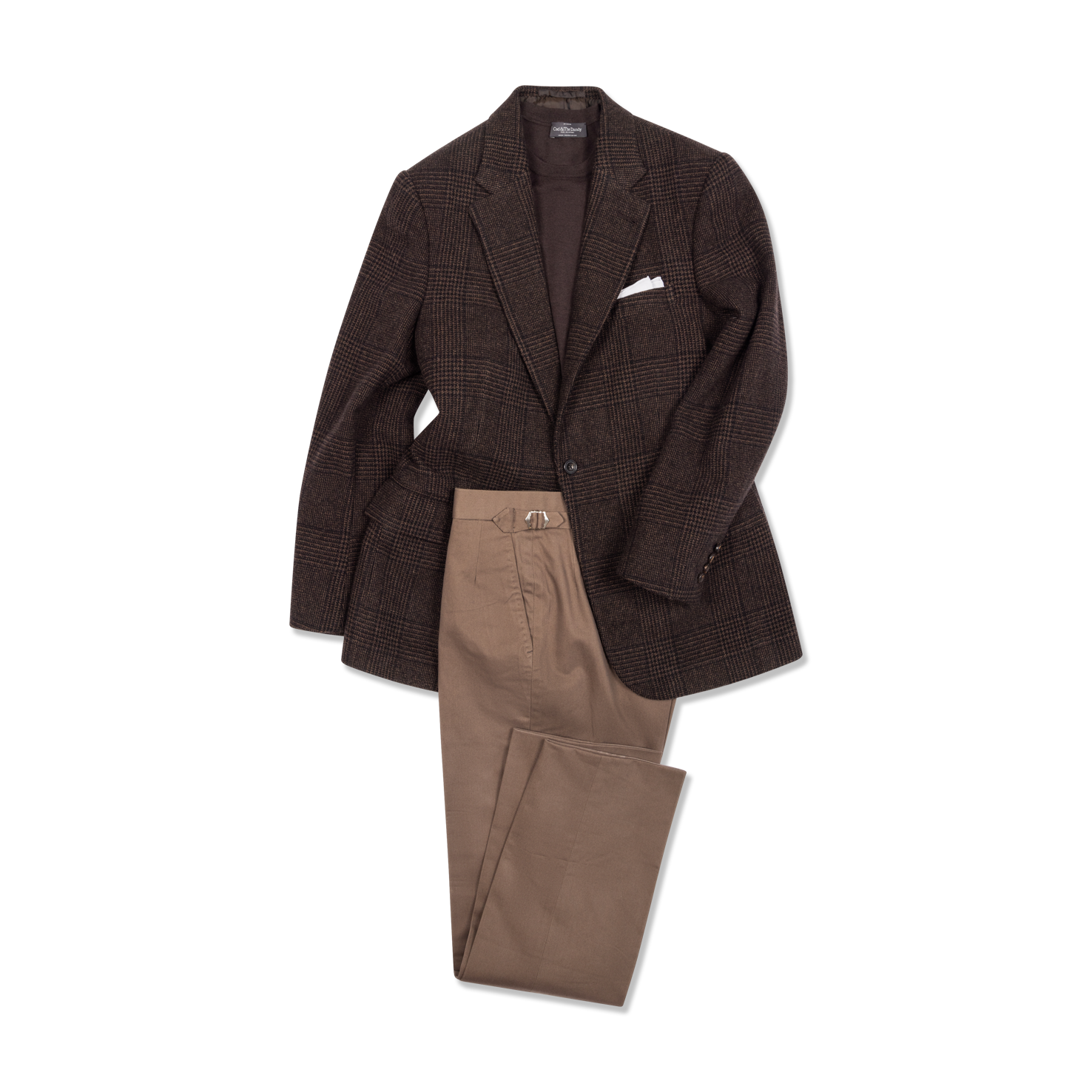 Single Breasted Notch Lapel Jacket in Chocolate Brown Glen Check Single Breasted Notch Lapel Jacket in Chocolate Brown Glen Check