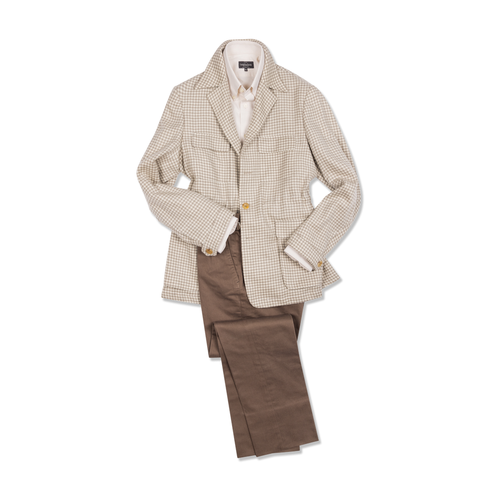 
                  
                    Safari Jacket in Cream Cashmere Check
                  
                