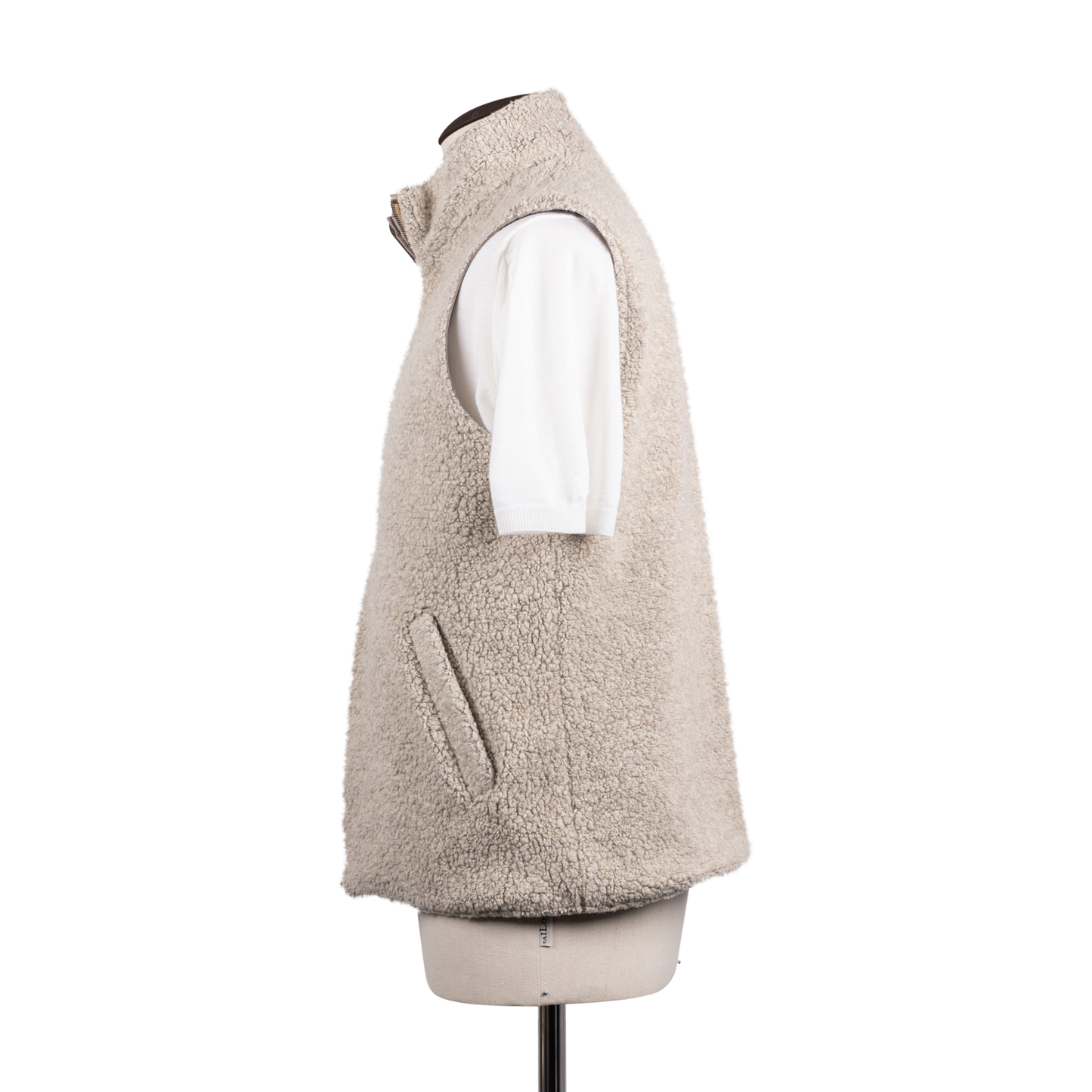 
                  
                    Technical Zip Gilet in Cream
                  
                