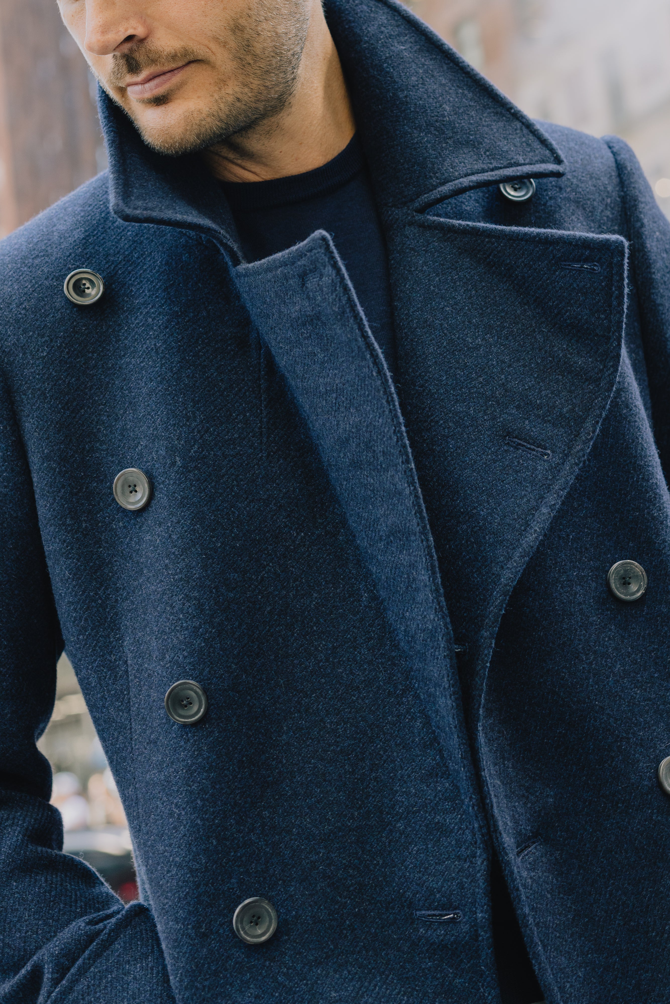 Greatcoat in Navy Twill Wool – Cad The Dandy Savile Row
