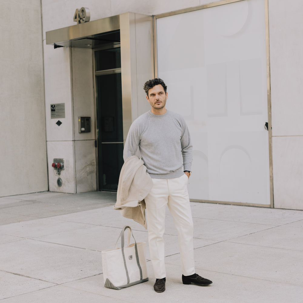 
                  
                    Crewneck Sportsman Jumper in Grey Cashmere
                  
                