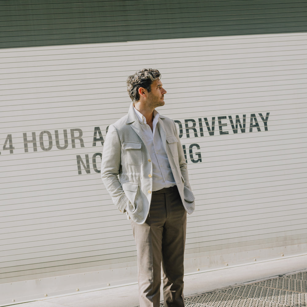 
                  
                    Flat Front Trouser in Tobacco Brushed Cotton Twill
                  
                