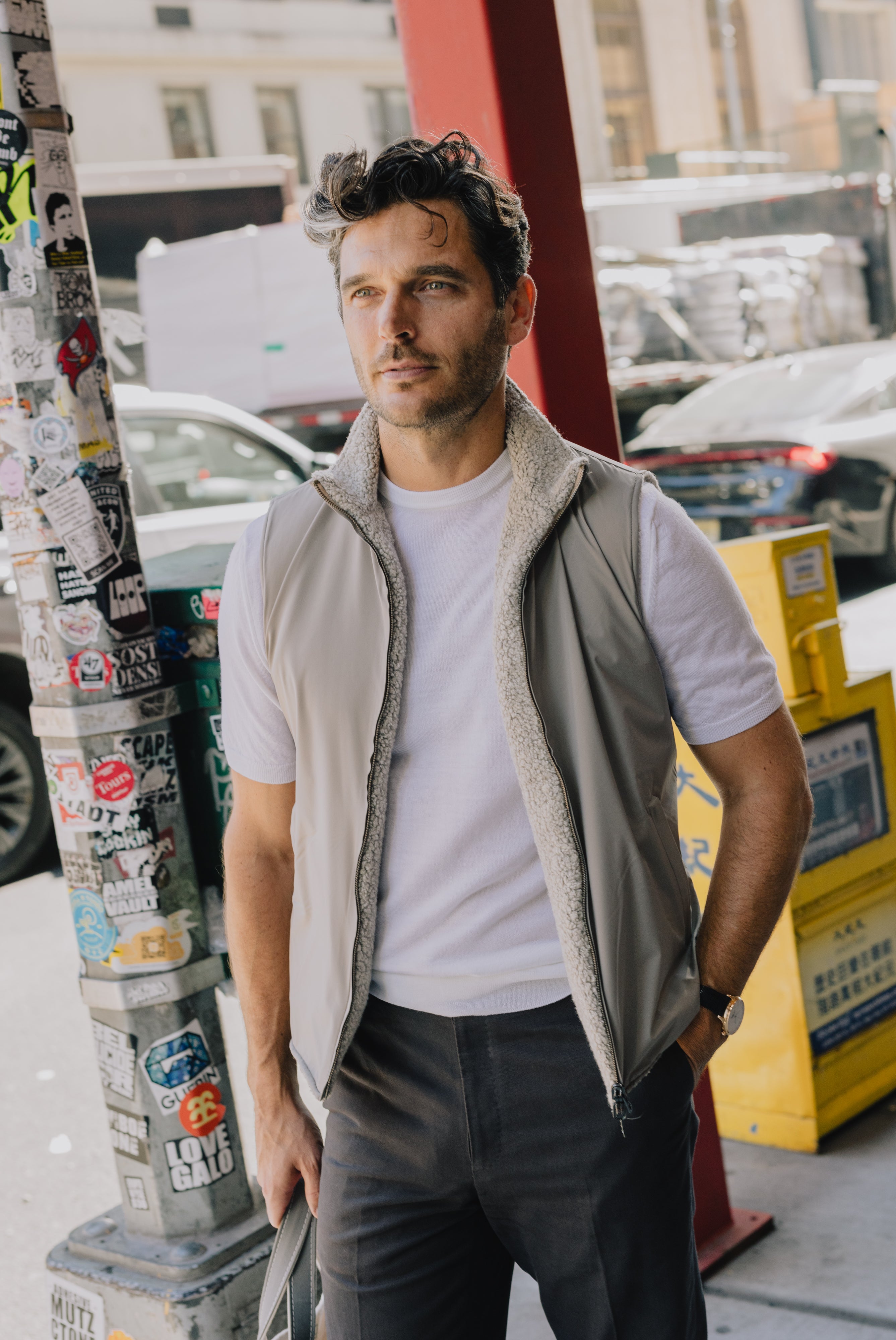 Technical Zip Gilet in Cream – Cad & The Dandy Savile Row