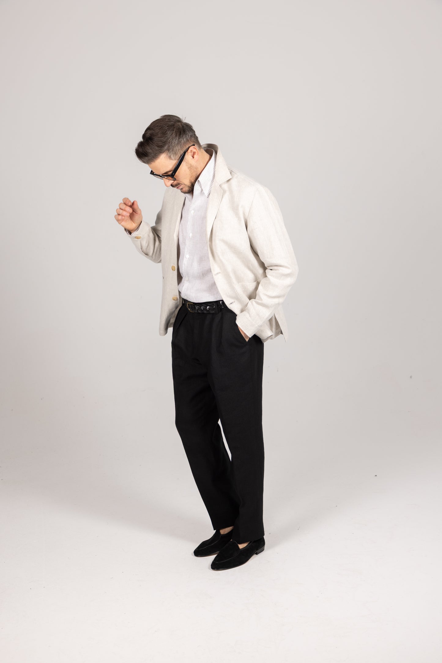 
                  
                    Painters Jacket in Natural Linen
                  
                