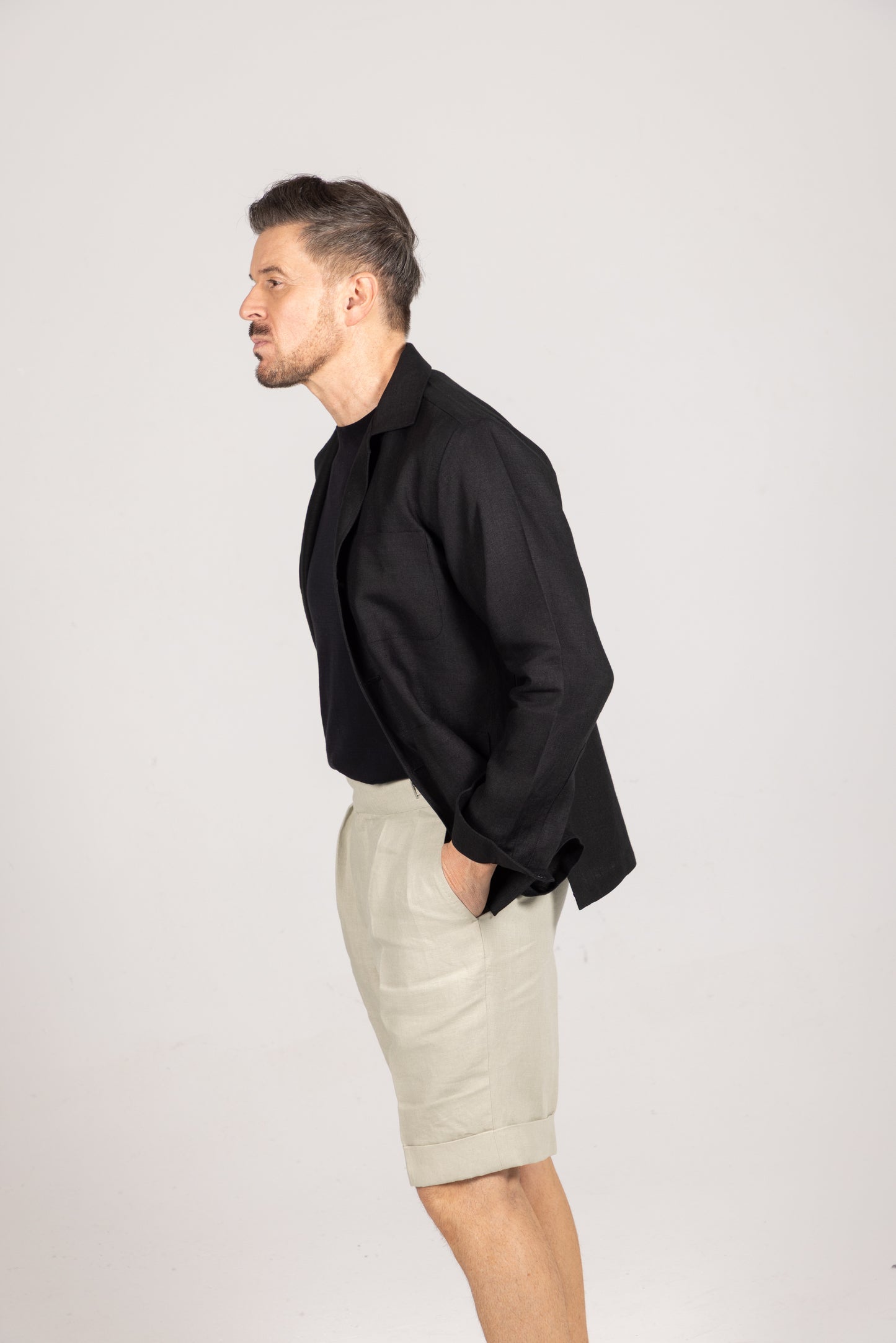 
                  
                    Gurkha Shorts in Sage Green Linen
                  
                