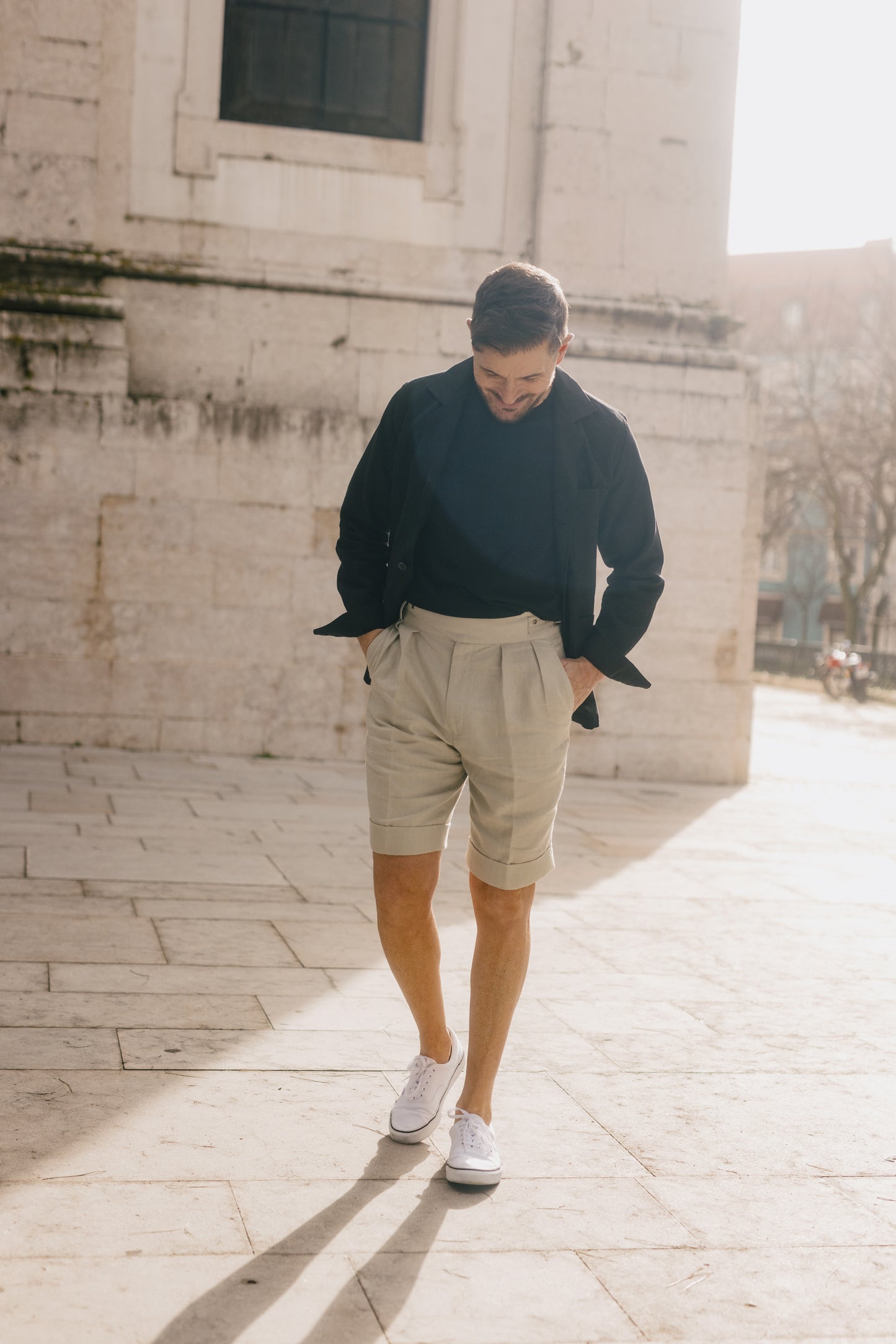 
                  
                    Gurkha Shorts in Sage Green Linen
                  
                