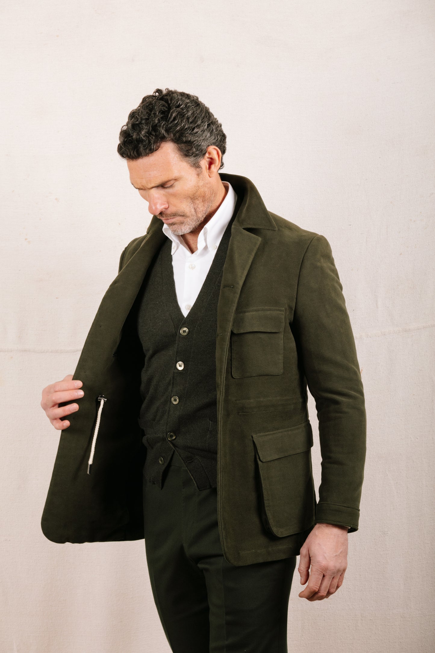 
                  
                    Cashmere Sleeveless Cardigan in Forest Green
                  
                