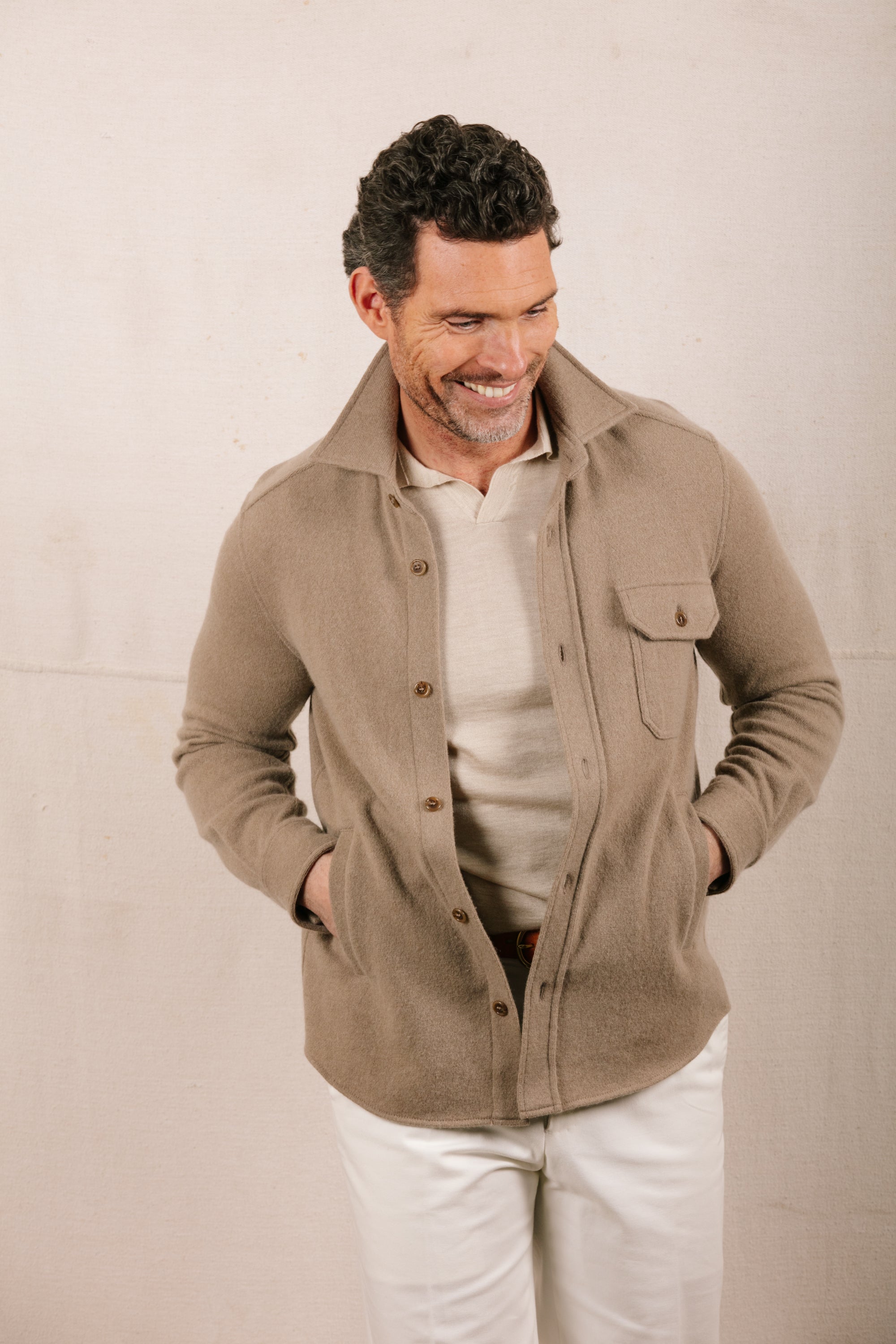 Knitted Shirt Jacket in Oatmeal – Cad & The Dandy Savile Row