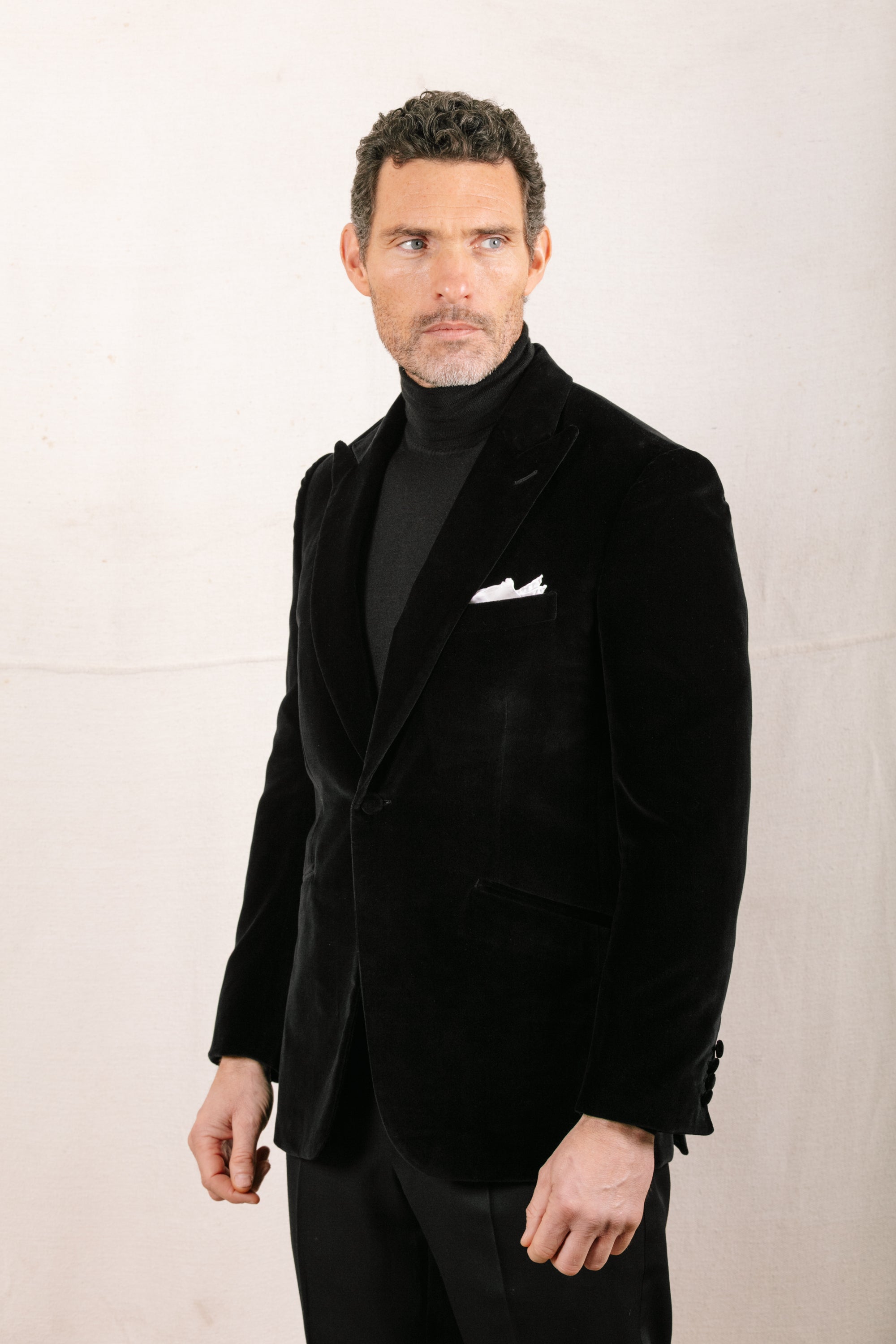 Peak Lapel Jacket in Black Velvet – Cad The Dandy Savile Row