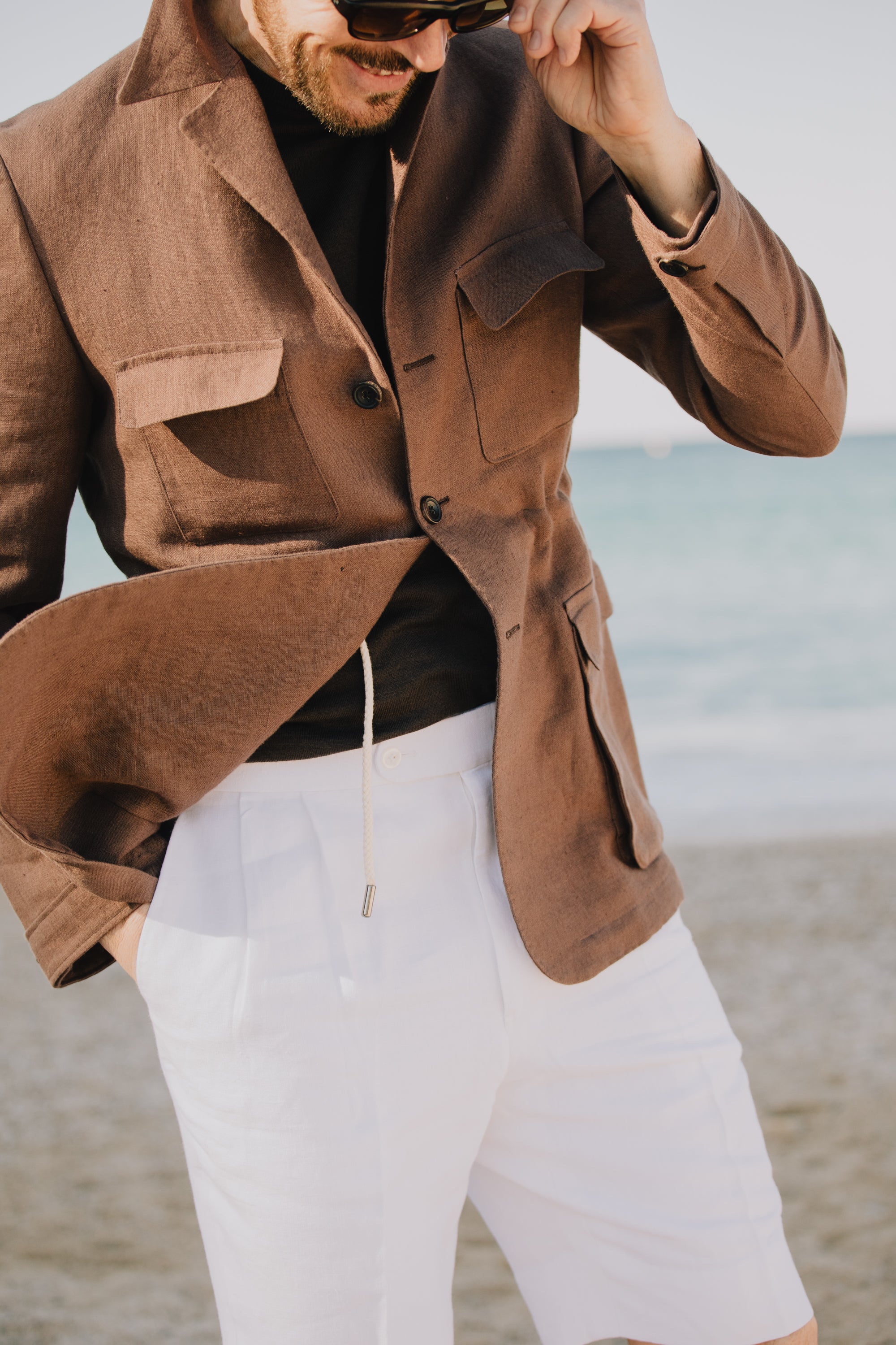 Safari Jacket in Chocolate Brown Linen – Cad & The Dandy Savile Row