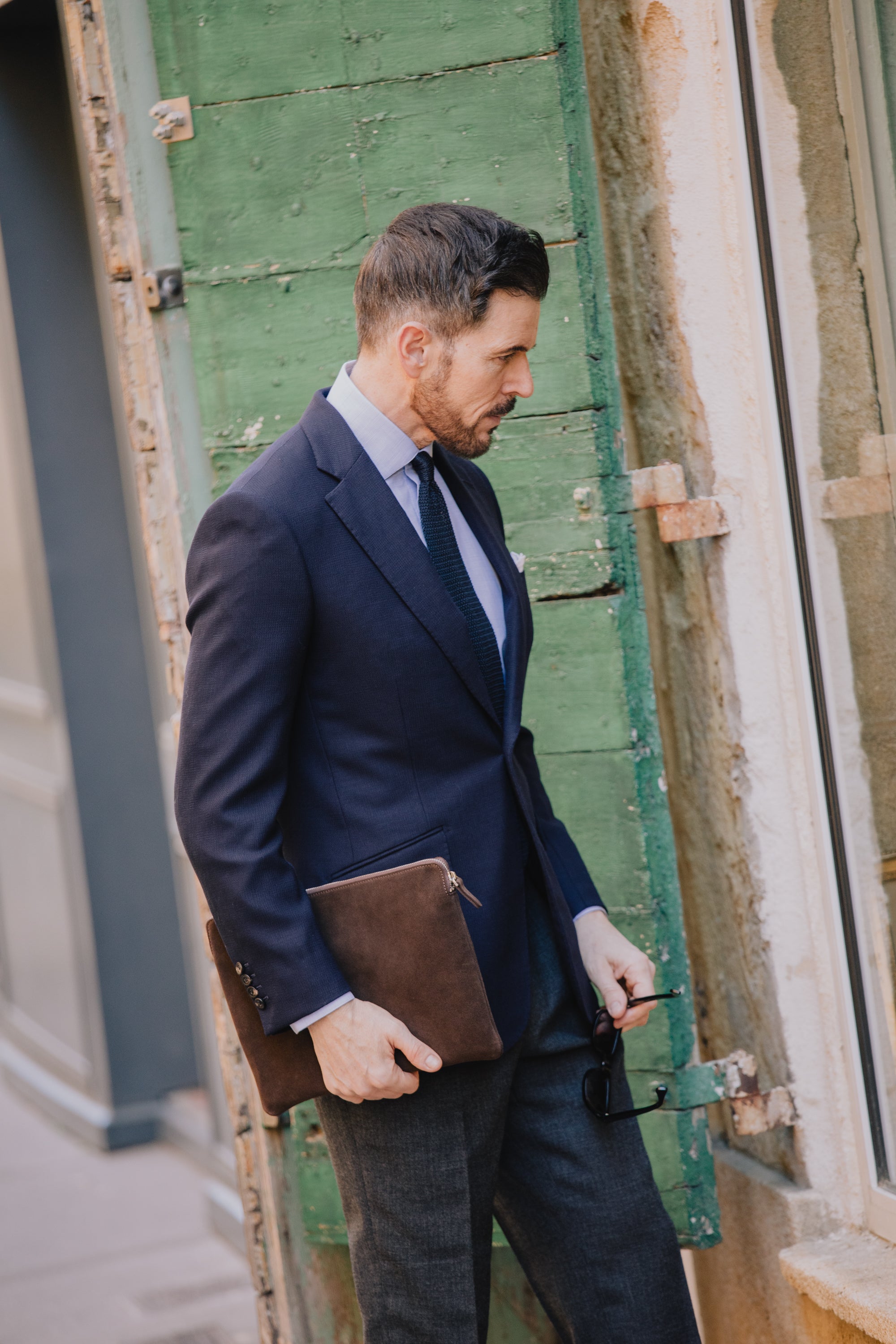 Classic Notch Lapel Jacket in Navy Hopsack Wool – Cad & The Dandy