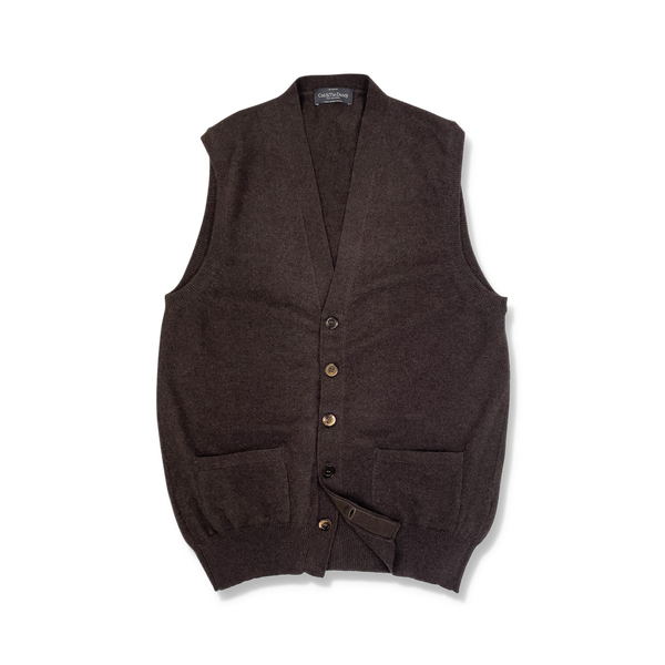 Cashmere Sleeveless Cardigan in Chocolate Brown – Cad & The Dandy