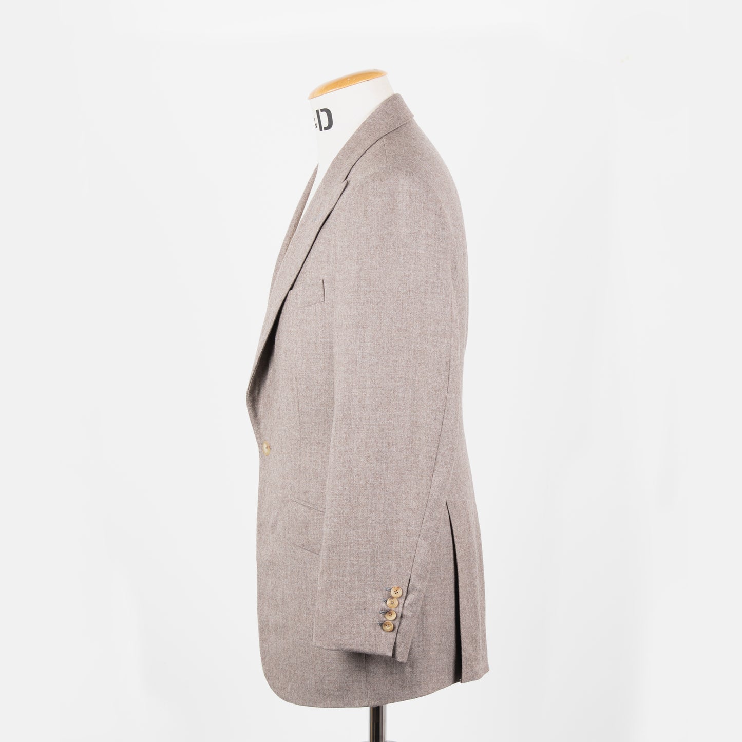
                  
                    Single Breasted Peak Lapel Suit in Cream Flannel
                  
                