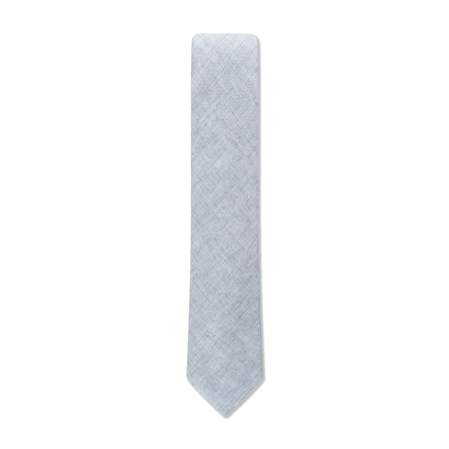 
                  
                    Herringbone Tie in Sky Blue Pure Linen
                  
                