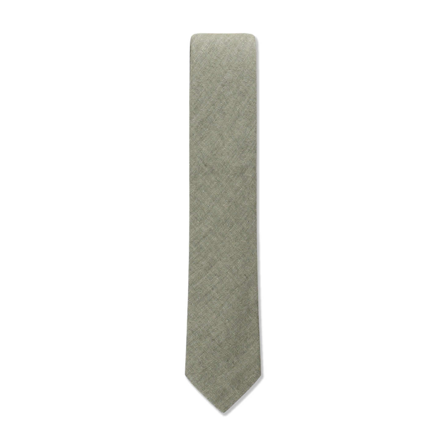 
                  
                    Herringbone Tie in Green Pure Linen
                  
                