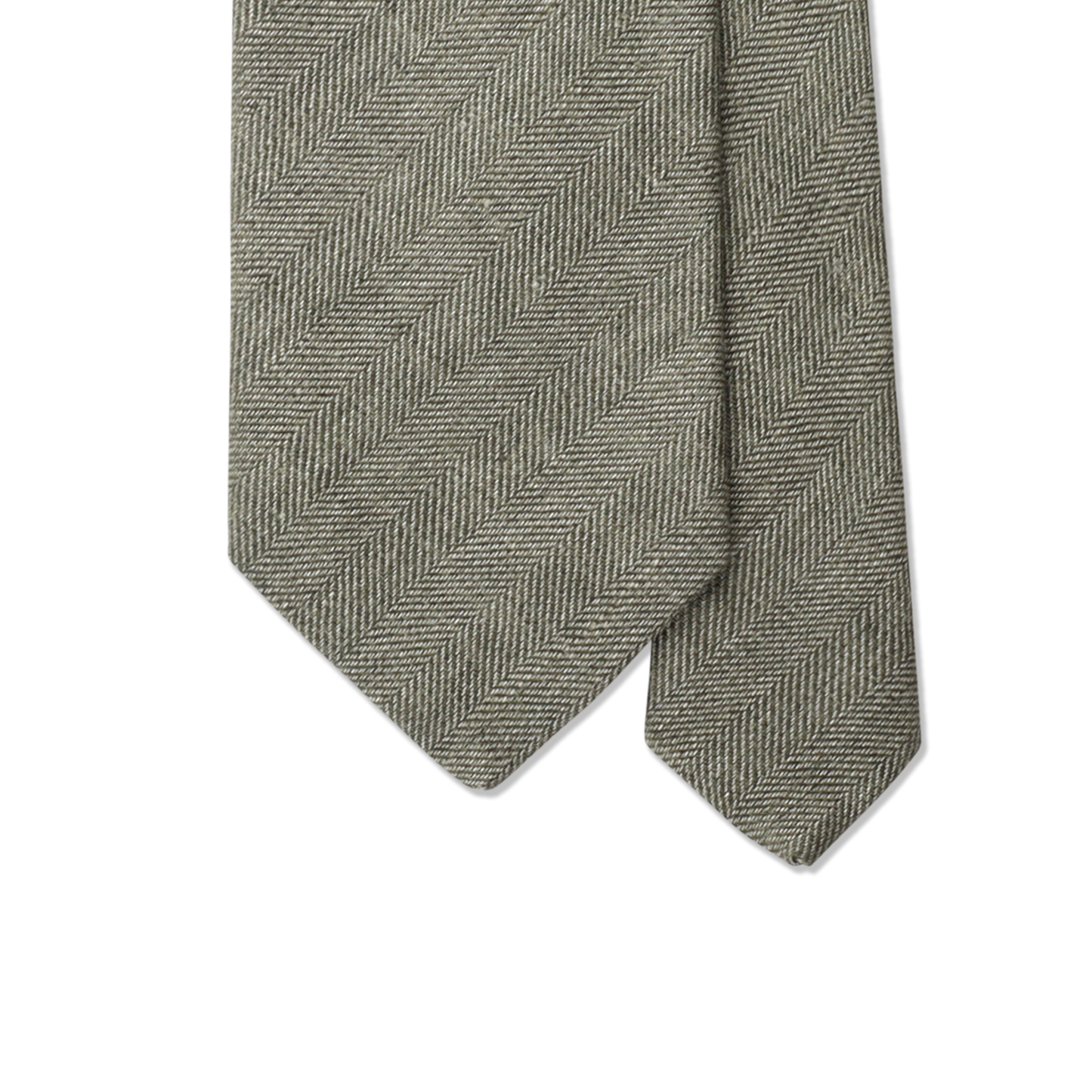 
                  
                    Herringbone Tie in Green Pure Linen
                  
                