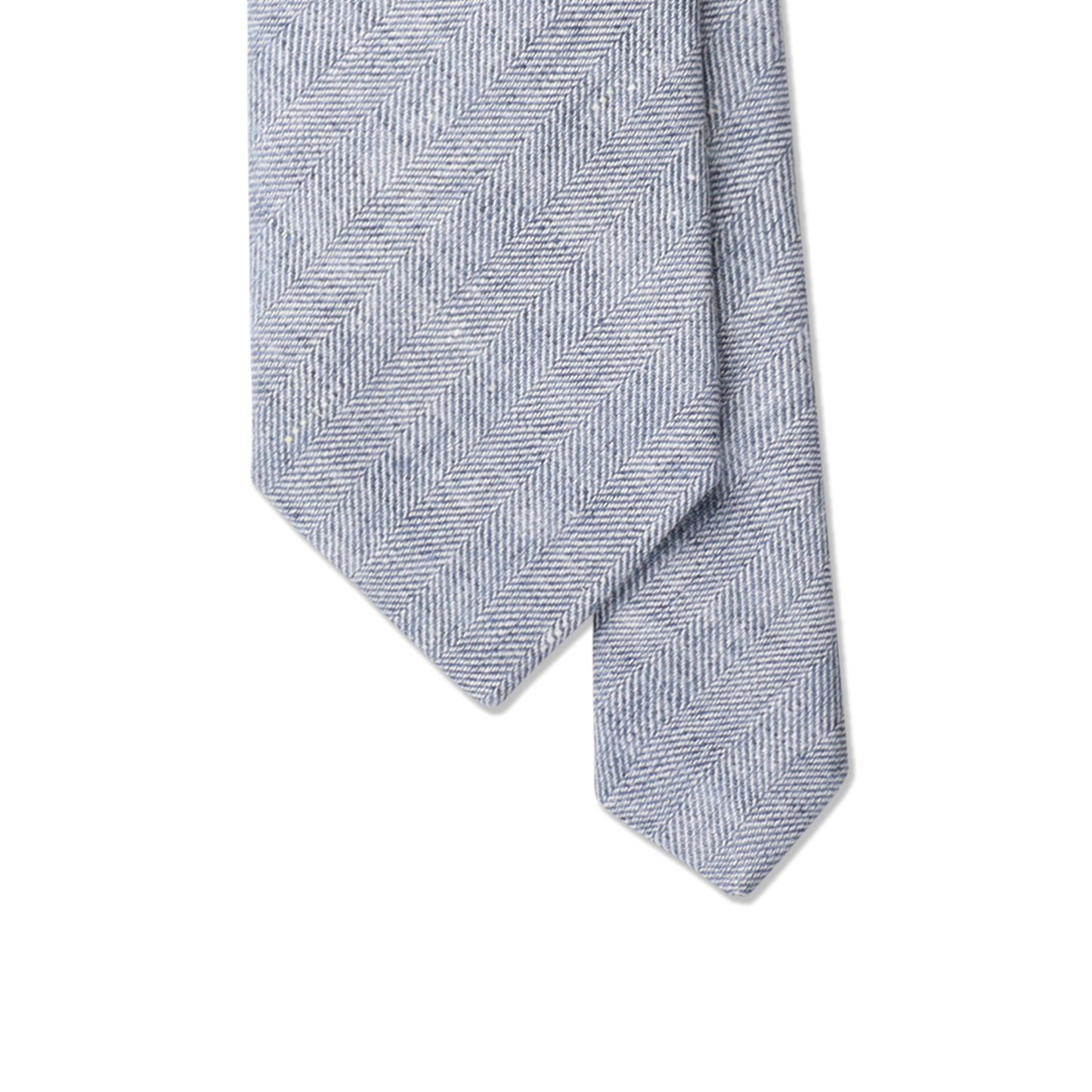 
                  
                    Herringbone Tie in Sky Blue Pure Linen
                  
                