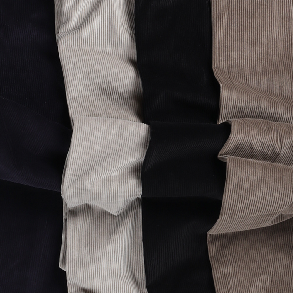 
                  
                    Flat Front Trouser in Black Cashmere Mix Corduroy
                  
                