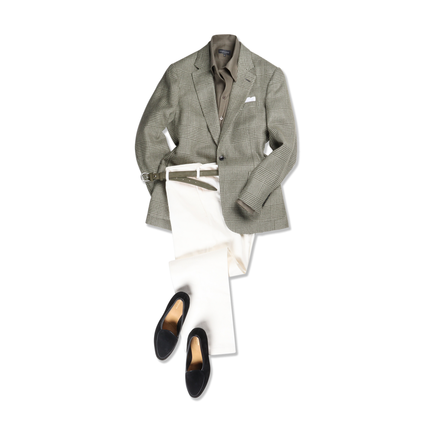 
                  
                    Single Breasted Notch Jacket in Sage Green Glen Check
                  
                