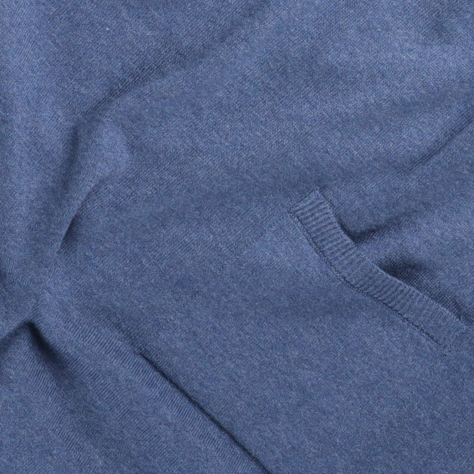 
                  
                    Crewneck Polo in Denim Blue Cotton Cashmere
                  
                
