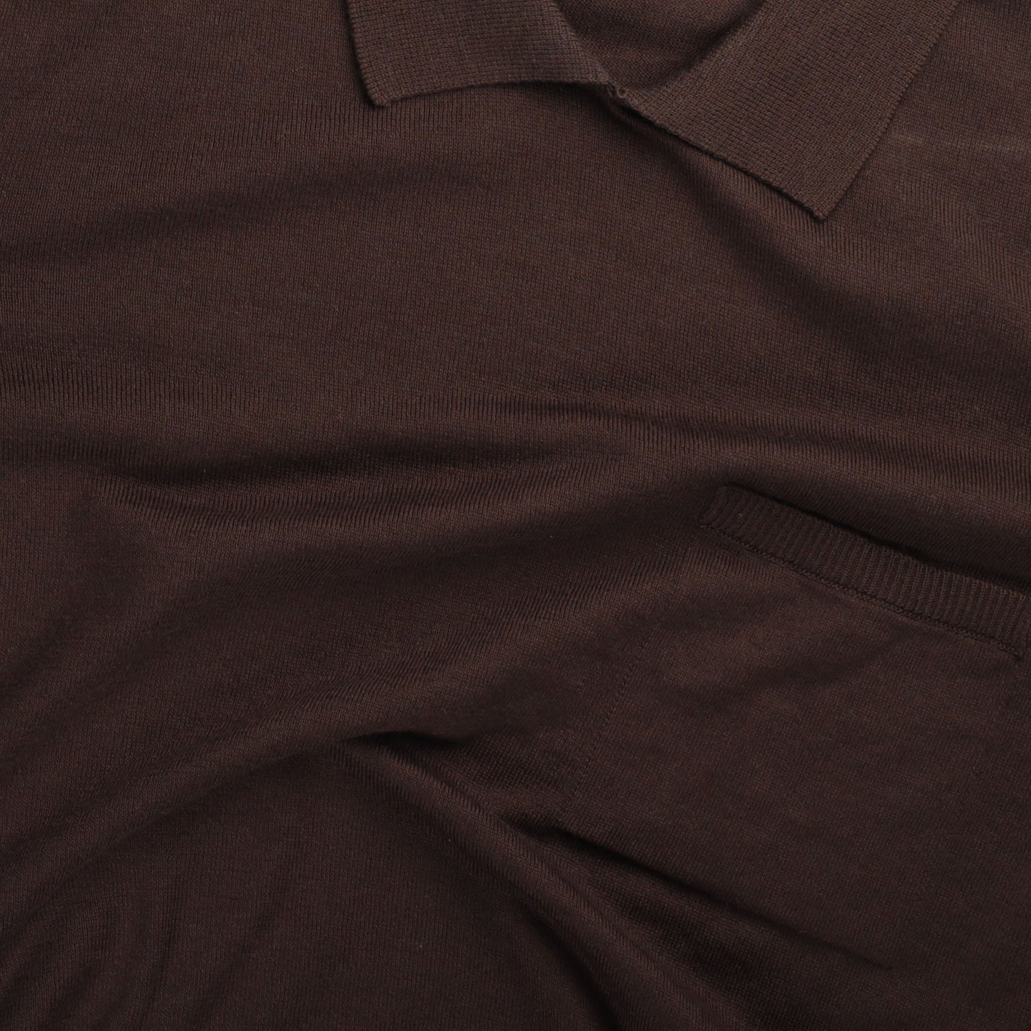 
                  
                    Crewneck Polo in Chocolate Brown Cotton Cashmere
                  
                