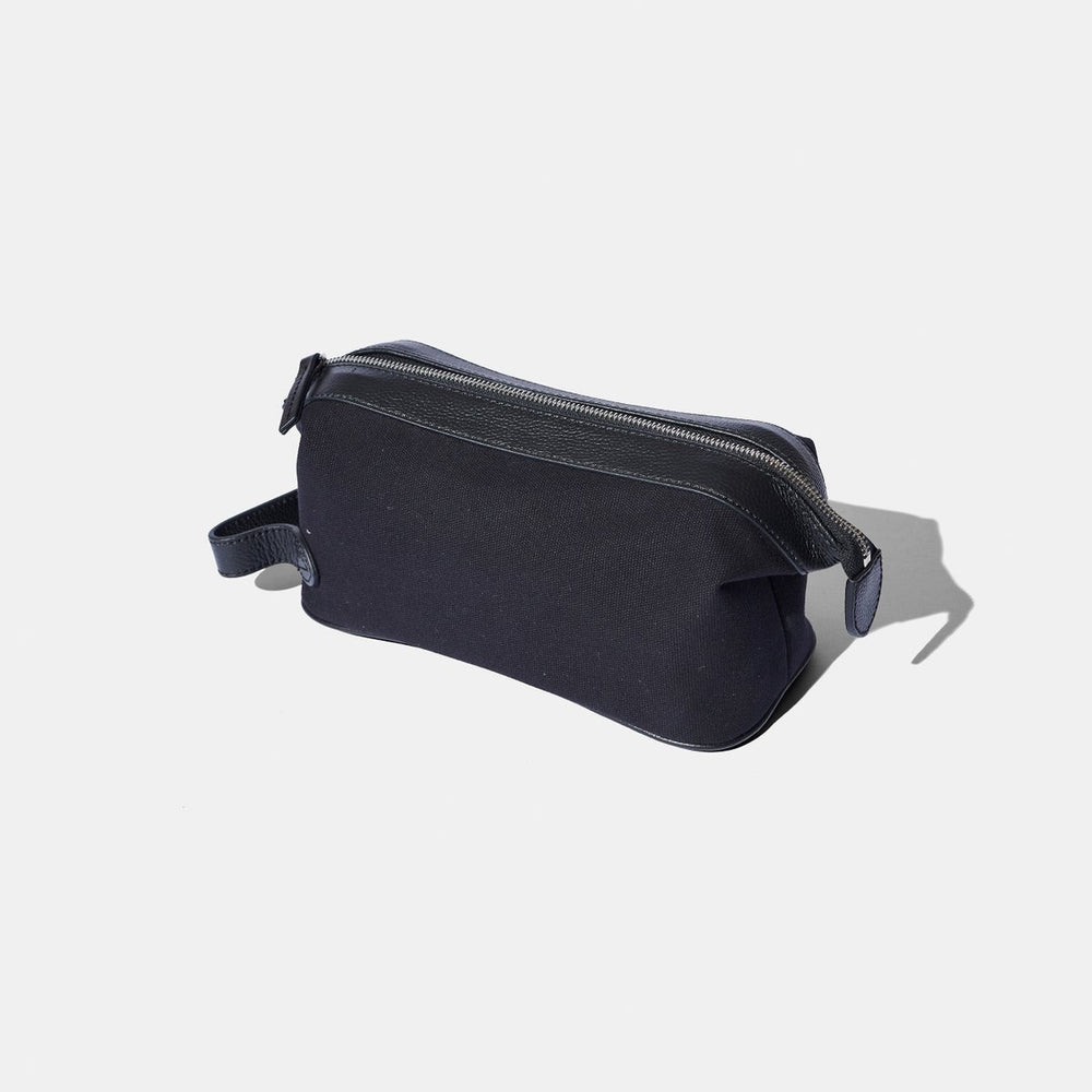 Wash Bag in Black Canvas