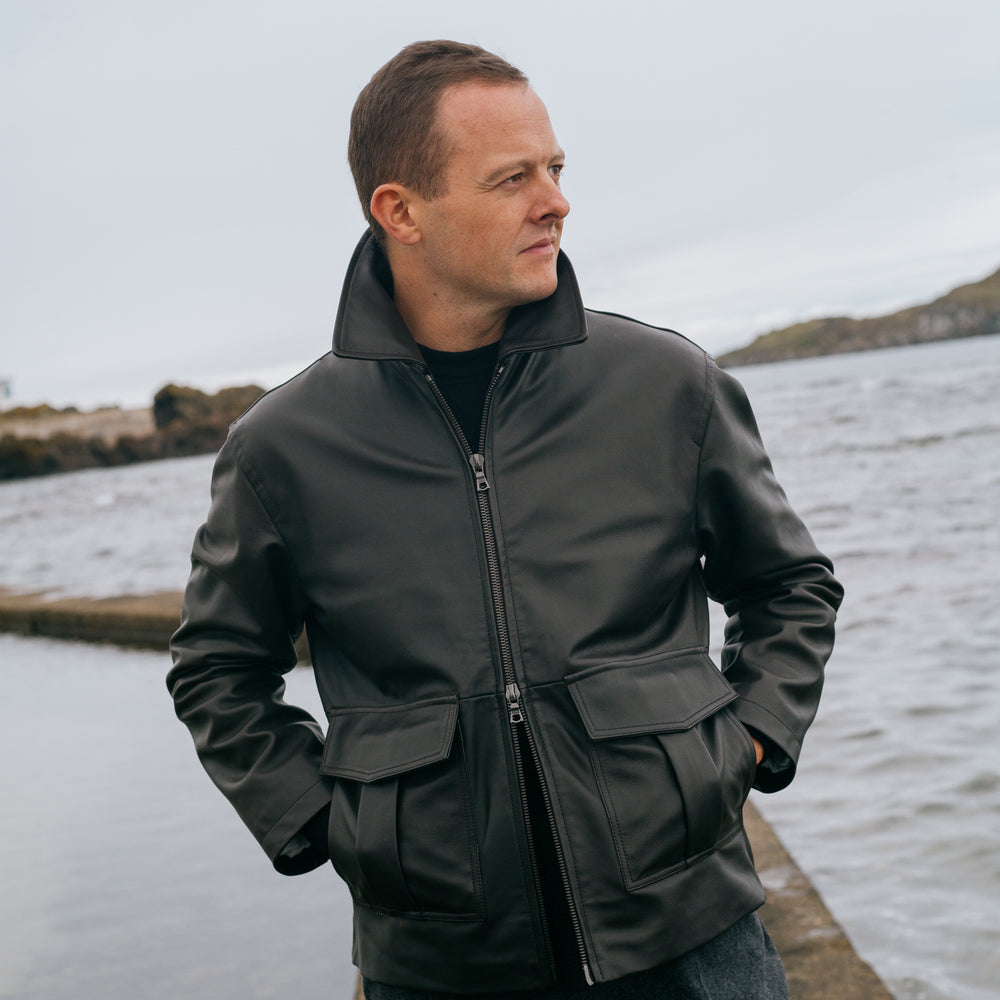 
                  
                    Flight Jacket in Chocolate Brown Napa Leather
                  
                