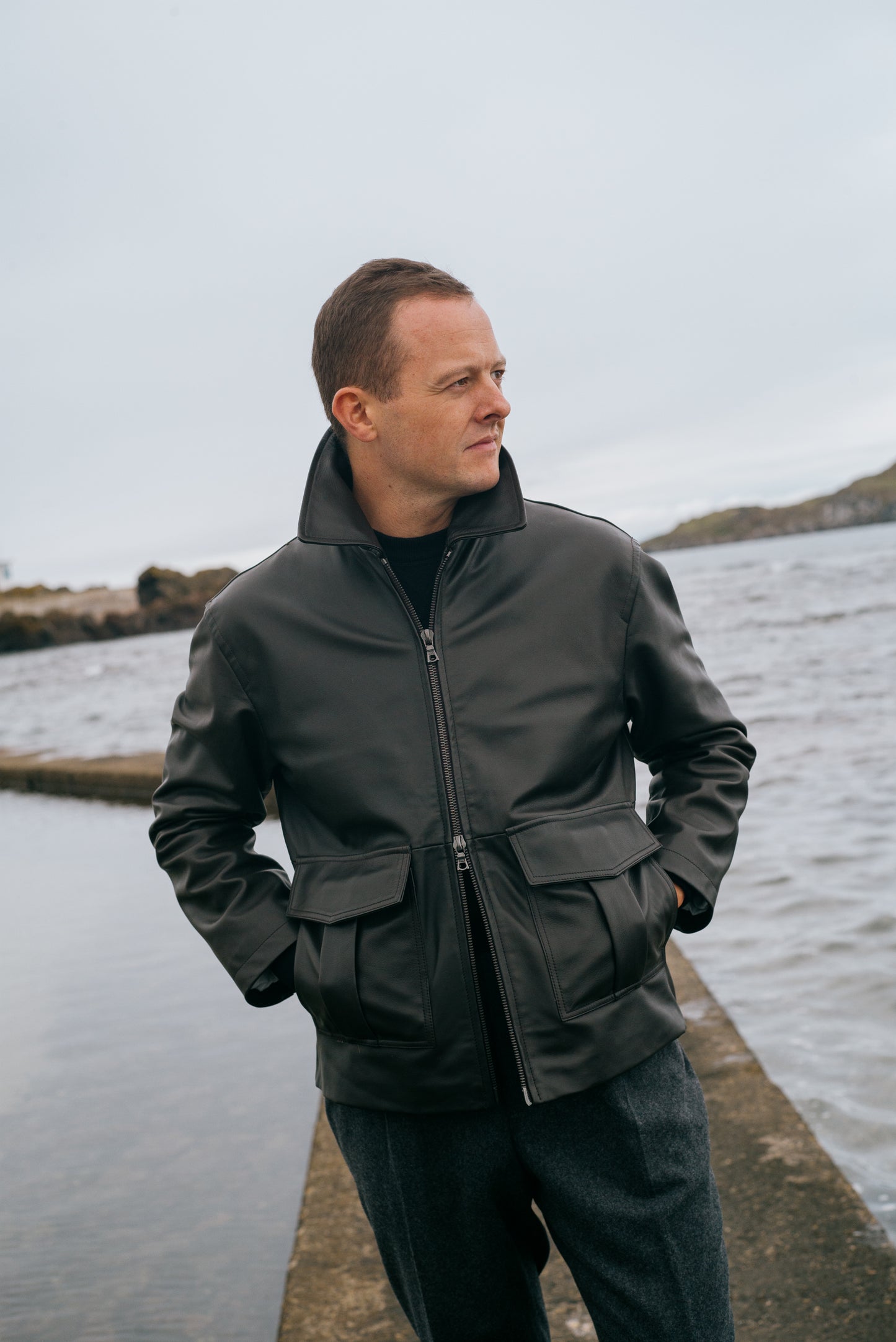 
                  
                    Flight Jacket in Chocolate Brown Napa Leather
                  
                