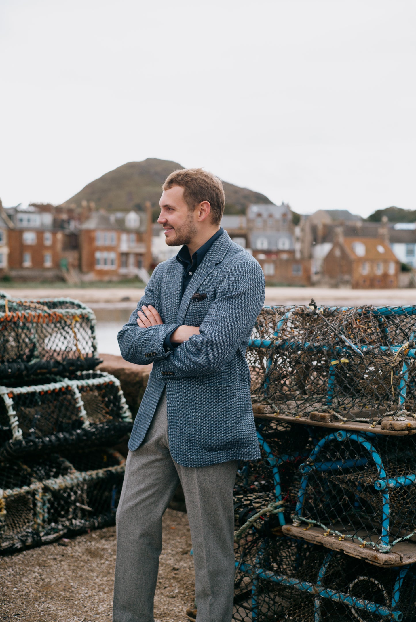 
                  
                    Pleat Front Trouser in Light Grey Flannel
                  
                